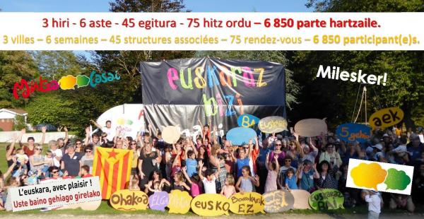Irailean, 6800 pertsonek plazerra hartu dute euskarazko aktibitate batekin BAM eremuan