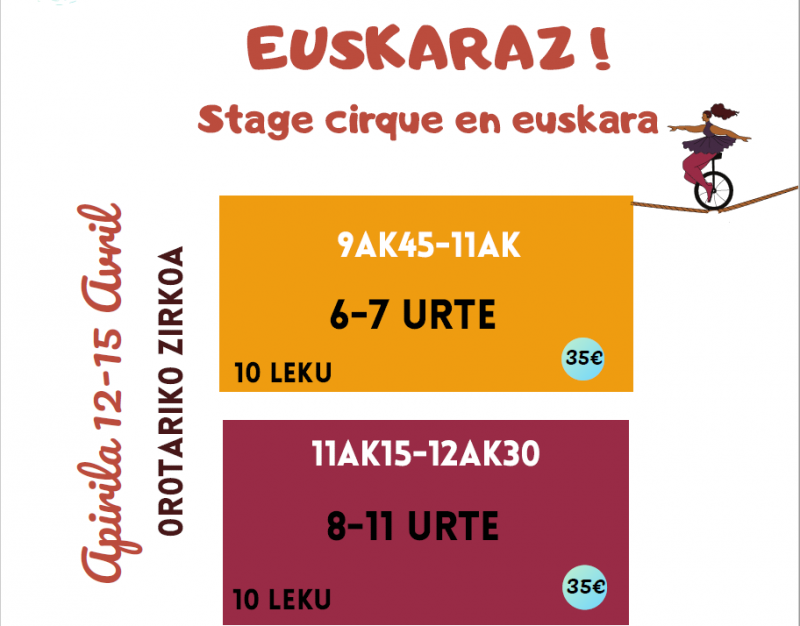 Stages de cirque en euskara