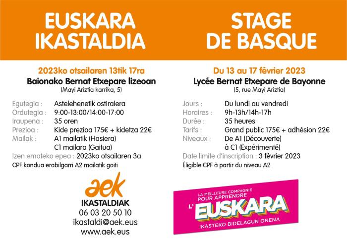Stage de basque : tous niveaux
